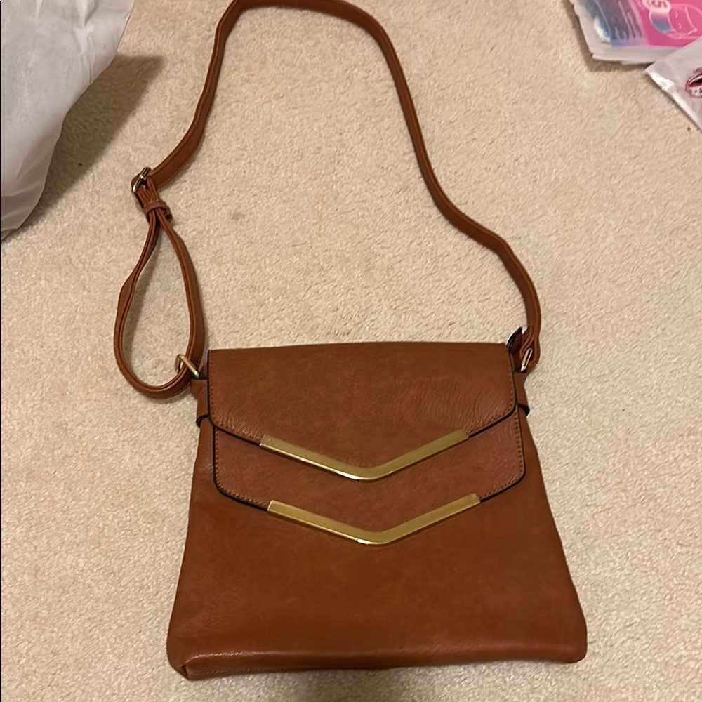 Elegant Brown Crossbody Bag (NWOT)